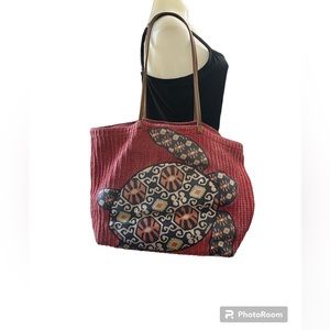 Vera Bradley Sun Valley straw turtle beach tote